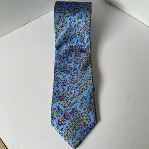 Robert Talbot blue floral 100% silk tie like new